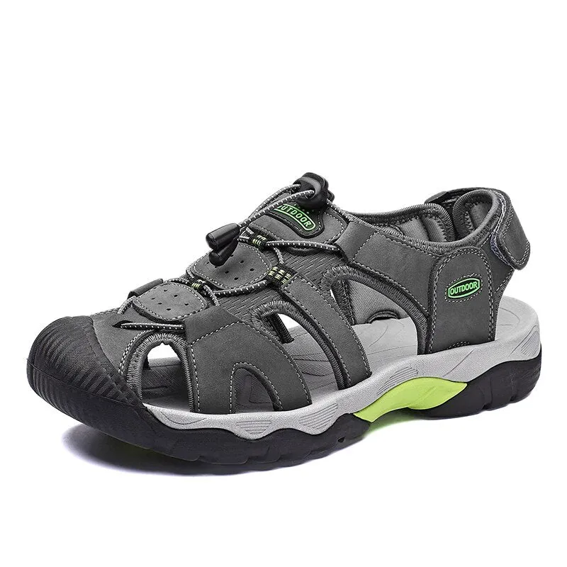 Big Size Men Genuine Leather Sandals