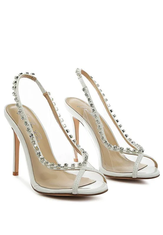 Clear Stiletto Black Sling-back