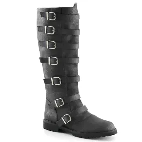 GOTHAM-110 Fancy Dress Costume Funtasma Men's Boots Black Distressed Pu