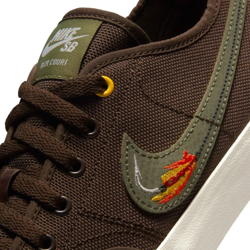 Nike SB BLZR Court DVDL Skateboarding Shoes - Baroque Brown/Medium Olive-Light Bone