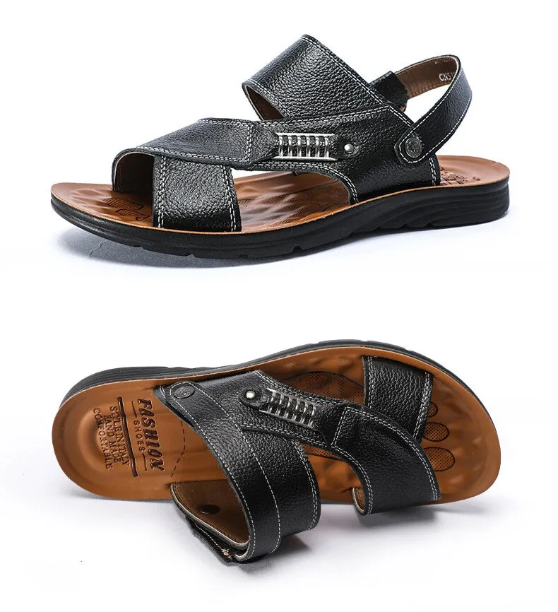 TerraTrek™ -Men's Casual Leather Slides