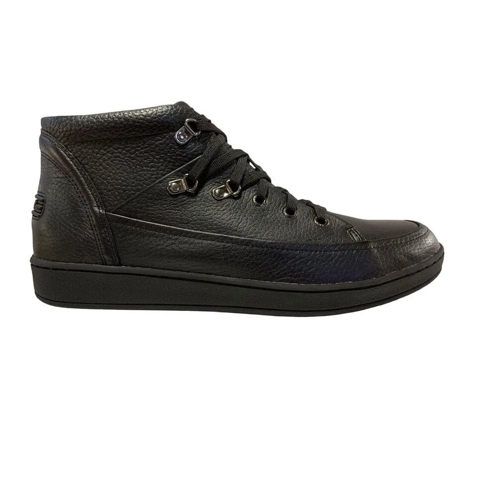 Travel Fox Cancun Men's Black Nappa Leather Mid Top Sneakers 916103 101